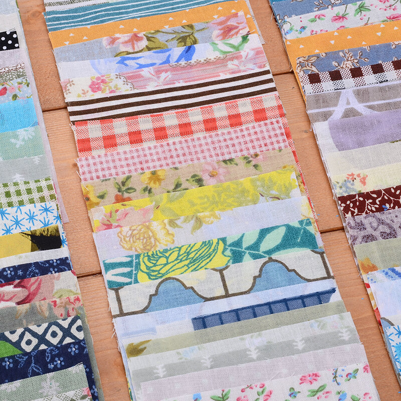100pcs Square Patchwork Cotton Fabric DIY Needlework Cloth Handmade Sewing Quilting Tissu Mixed Style Floral Print Fabric10x10cm