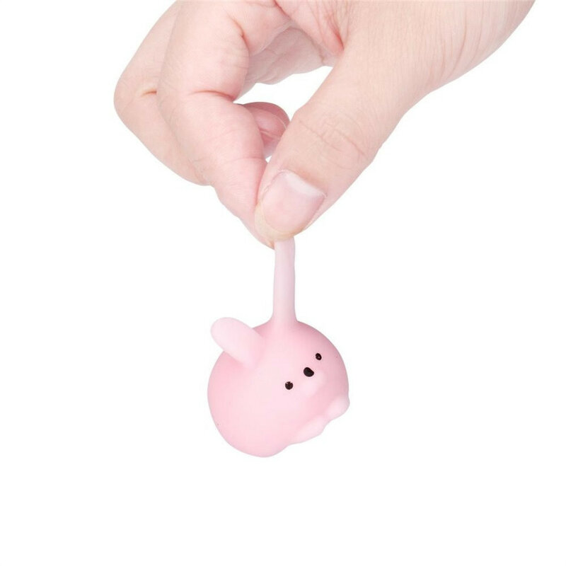 Balle anti-Stress en forme d'animal mignon, jouet à presser Mochi, anti-Stress, doux et collant, cadeau amusant