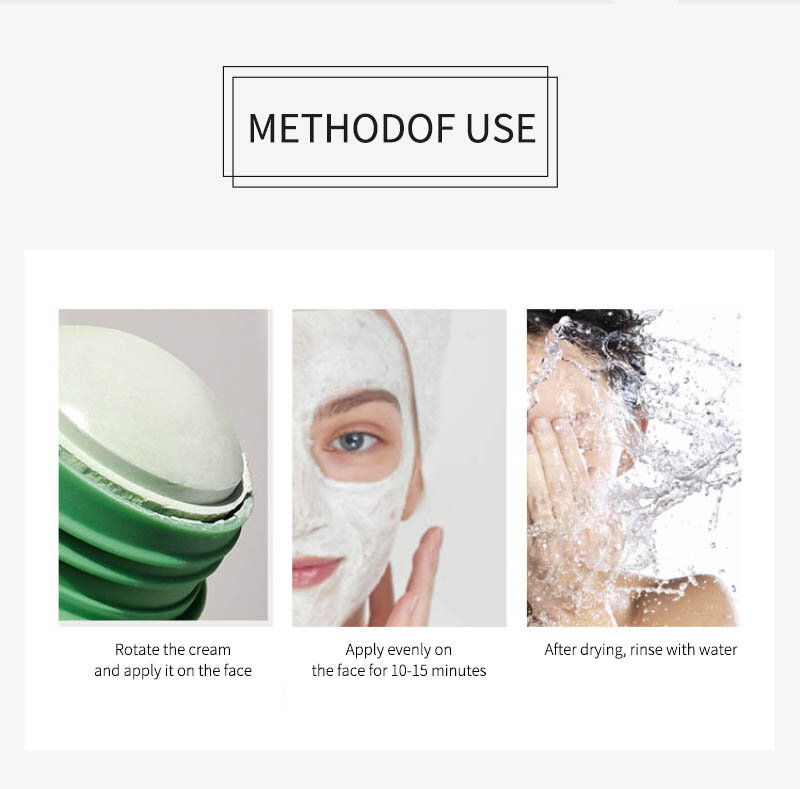 Máscara facial purificadora de poros, chá verde, liso, controle de óleo, hidratante, máscara de limpeza, tratamento de acne, removedor de cravo, novo