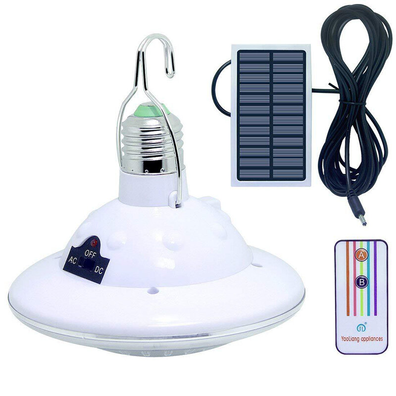 Портативная Светодиодная лампа на солнечной батарее, освещение для дома и сада с дистанционным управлением, 22 светодиода, зарядка через USB, ...