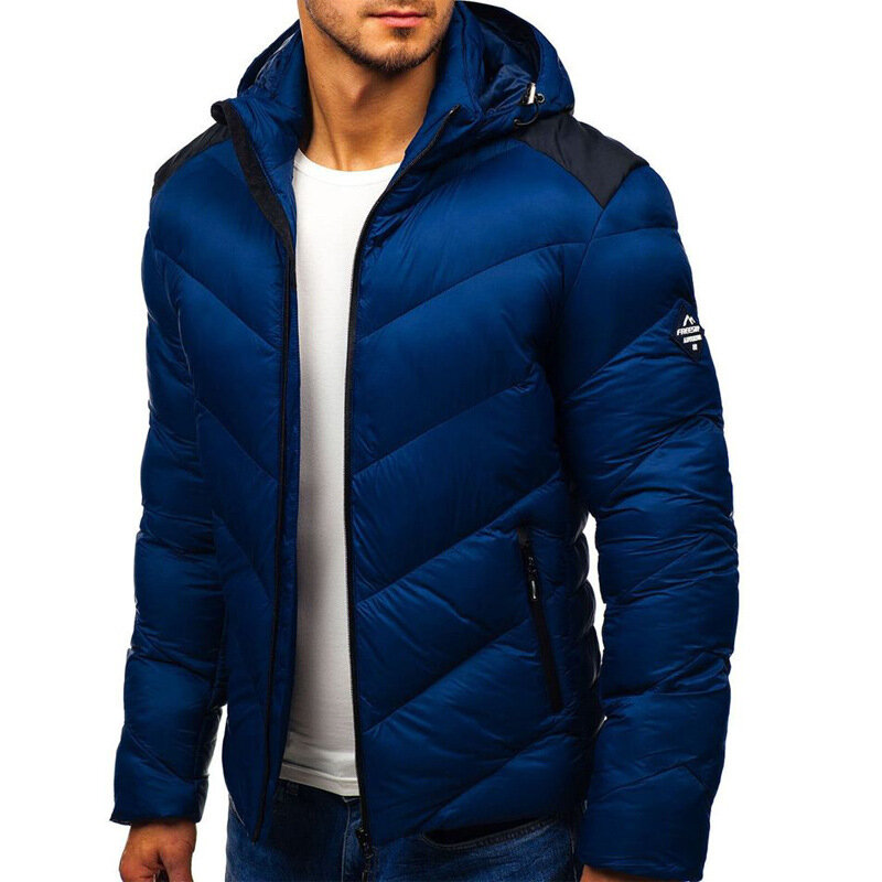 Veste d'hiver à capuche pour homme, Parka chaude, solide, épaisse, en coton, à la mode, 2021, XS-3XL