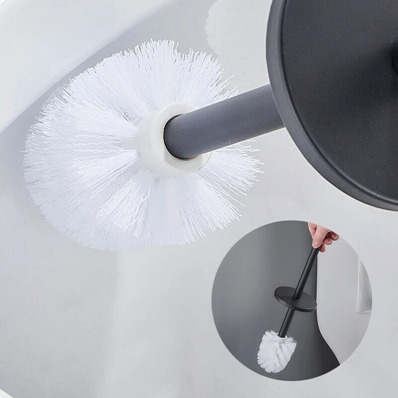 럭셔리 골드 블랙 알루미늄 화장실 브러시 홀더 세트 욕실 청소 브러시 바닥 서 욕실 스토리지 조직 용품