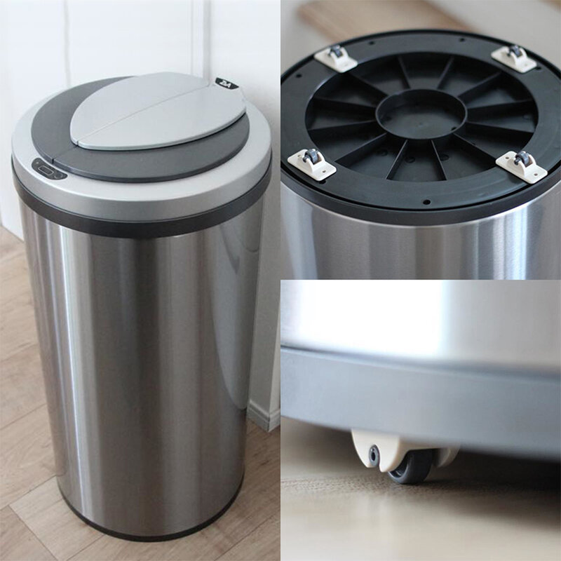 4pcs Adhesive Pulley Storage Box Can Stick Wheels One-Way Wheel For Trash Can At The Bottom Of Sorting Box Paste Wheels