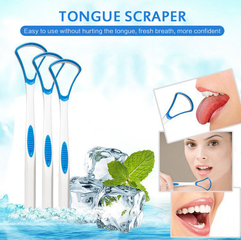3 Colors Non-slip Handle Tongue Brush Oral Hygiene Keep Fresh Breath Tongue Scraper Toothbrush Remove Tongue Oral Care TSLM1