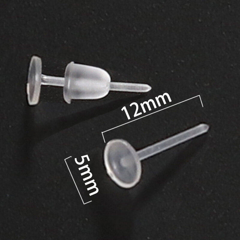 Boucles d'oreilles invisibles hypoallergéniques, accessoires de remplacement, en plastique transparent, sabots, 50