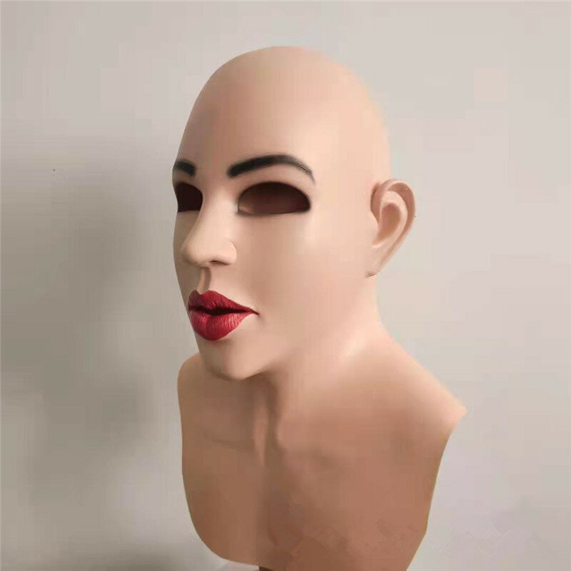 New Sexy Latex Realistic Female Mask Sunscreen Mask Sexy Women Skin Masquerade Masks Transgender Full Covered Mask Role Play