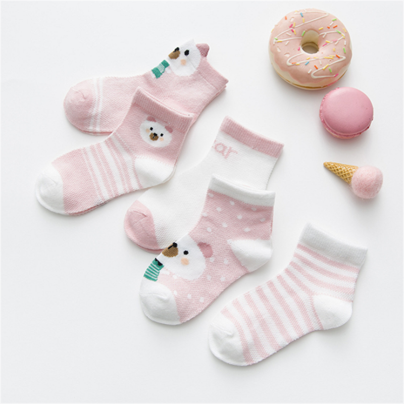5Pairs/pack Baby Socks Cotton Newborn Accessories Summer Toddler Socks for Boy Girl Casual Baby Foot Socks