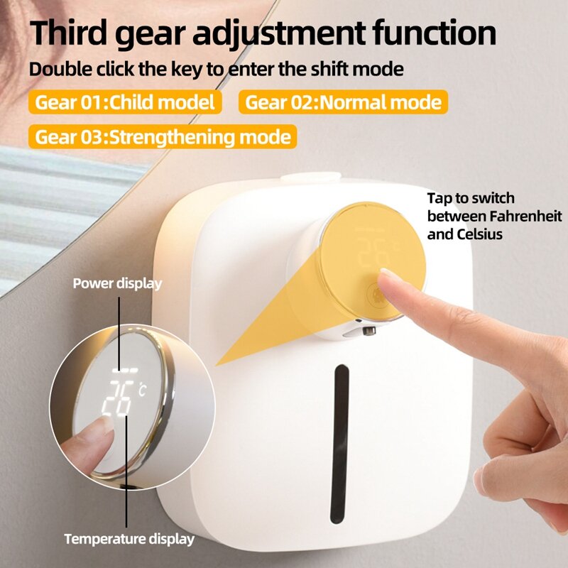 Xiaomi Soap Dispenser Wall-mounted Rechargeable Temperature Display Liquid Soap Dispensers Automatic Foam Hand Sanitizer Machine