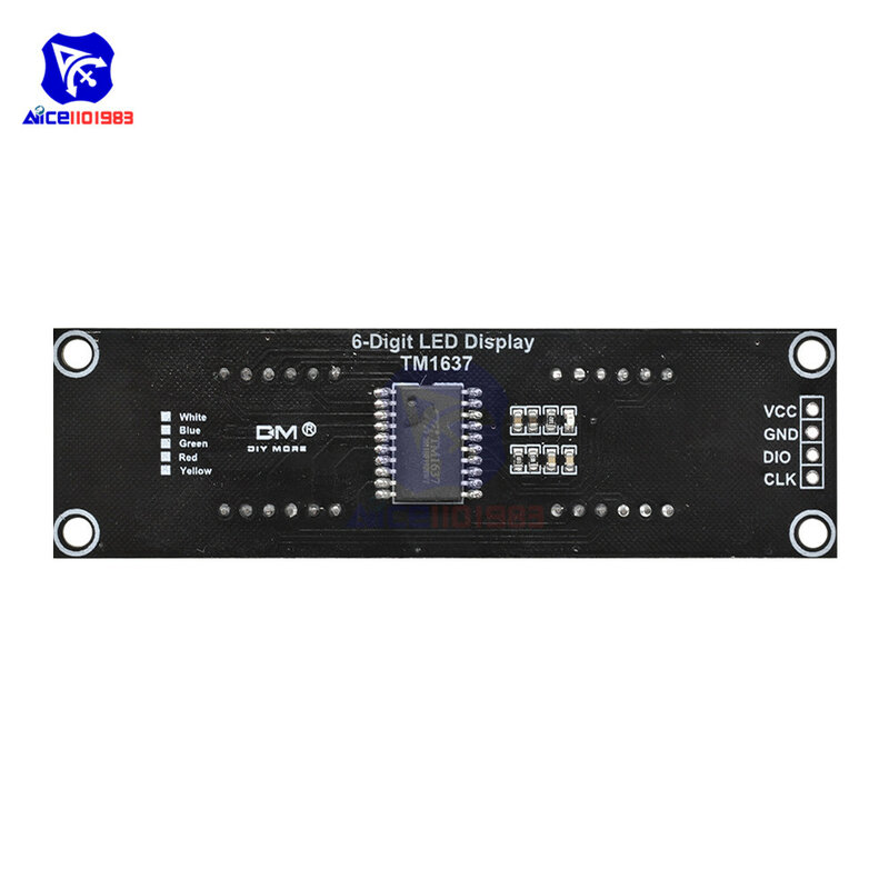 Diymore-Módulo de pantalla LED Digital TM1637, 6 Bits, 7 segmentos, 0,56 pulgadas, interfaz de E/S, 5 colores disponibles para Arduino