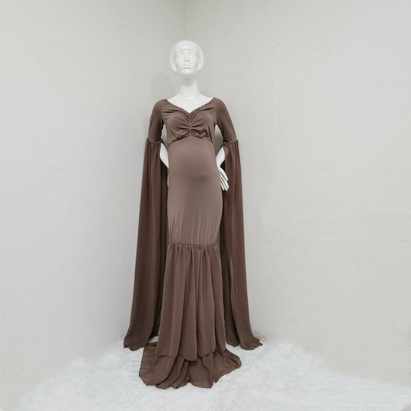 Fotografia ciążowa rekwizyty długa sukienka seksowna bez ramiączek dla kobiet w ciąży fantazyjna sukienka ciążowa elegancka suknia Maxi sesja zdjęciowa