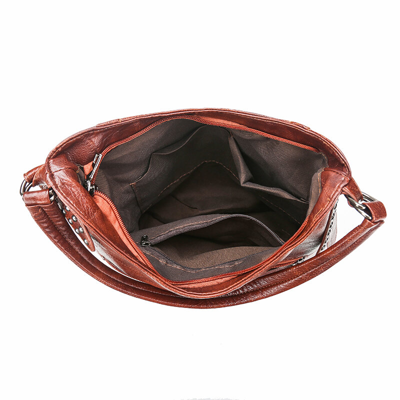 Женская сумка через плечо, из мягкой кожи, дизайнерская сумка-мессенджер, 2021