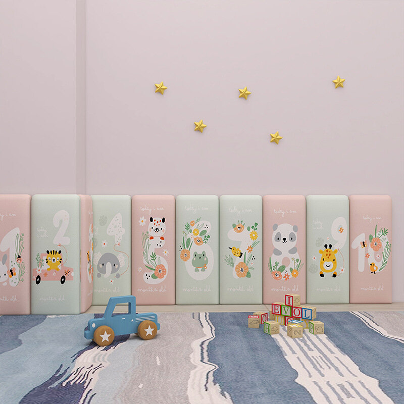 Testiera per bambini borsa morbida anticollisione cartone animato adesivo murale 3D Tatami decorazione camera dei bambini adesivi murali scuola materna Art
