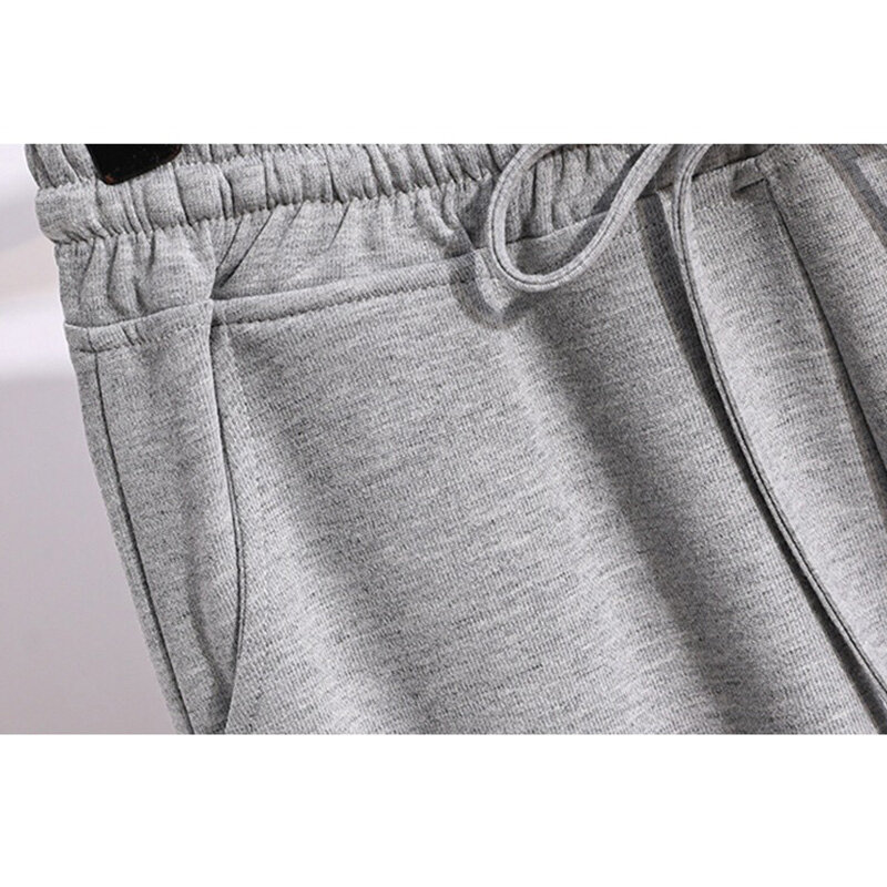 Pantalon ample gris pour femme, Baggy, taille haute, jambes larges, jogging, grande taille, nouvelle collection automne 2021