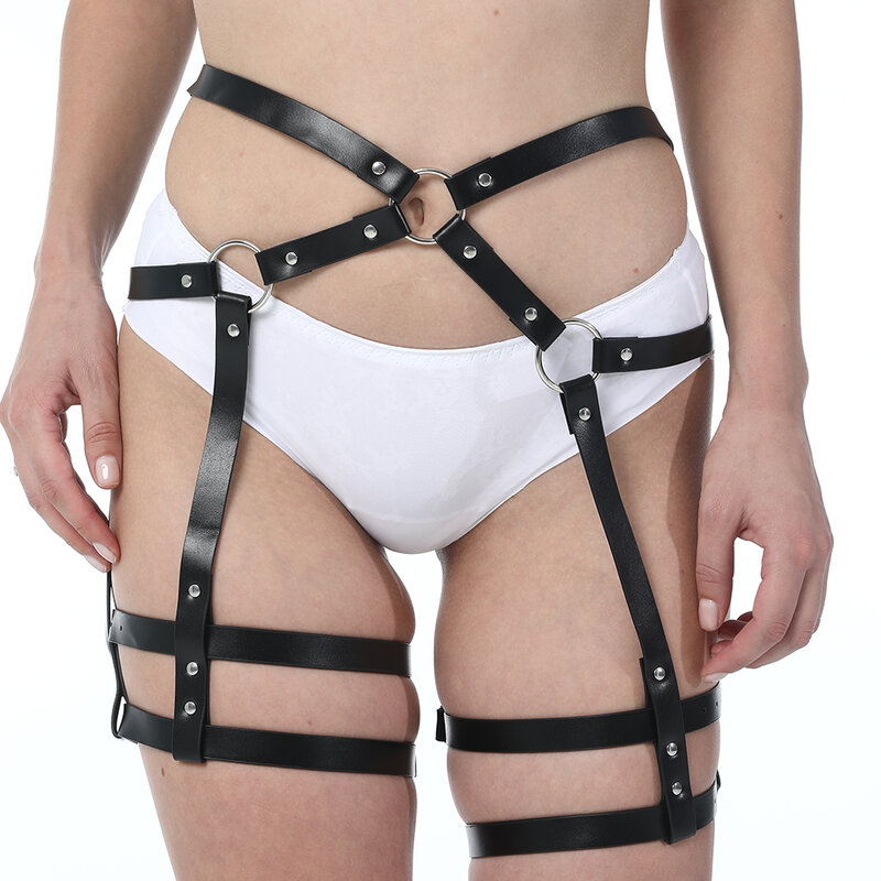 GAMPORL Для женщин сексуальные подвязки для связывания кожаный ремень безопасности БДСМ подвязки в готическом стиле, на ремешке; Эротическое н...