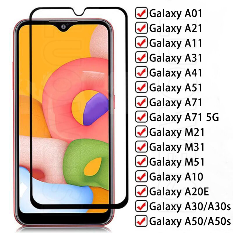 Защитное стекло 11D для Samsung Galaxy A51 A71 A50 A01 A11 A21 A31 A41 M21 M31 M51 A10 A20E A30
