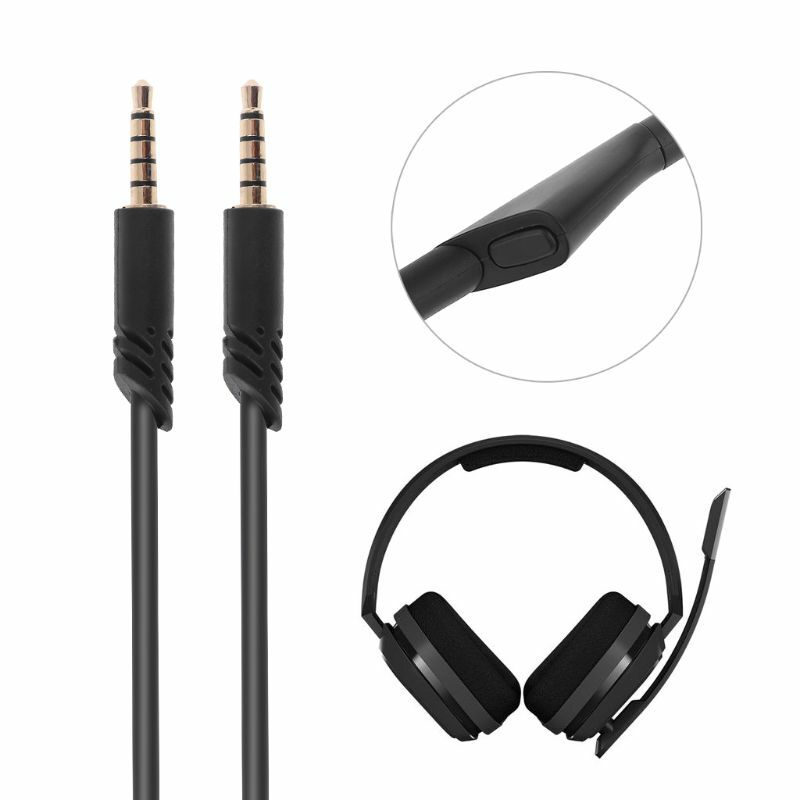 Replaced Audio Earphone Cable with Button Mute Function for Astro A10 A40 G233 Gaming Headset Accessories