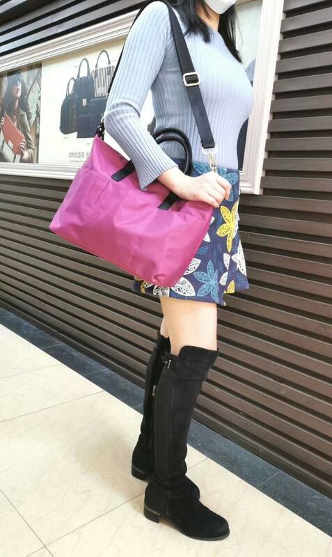 Nylon impermeabile donna sacchetto del messaggero di colore puro poliestere grande maniglia borse donna tote