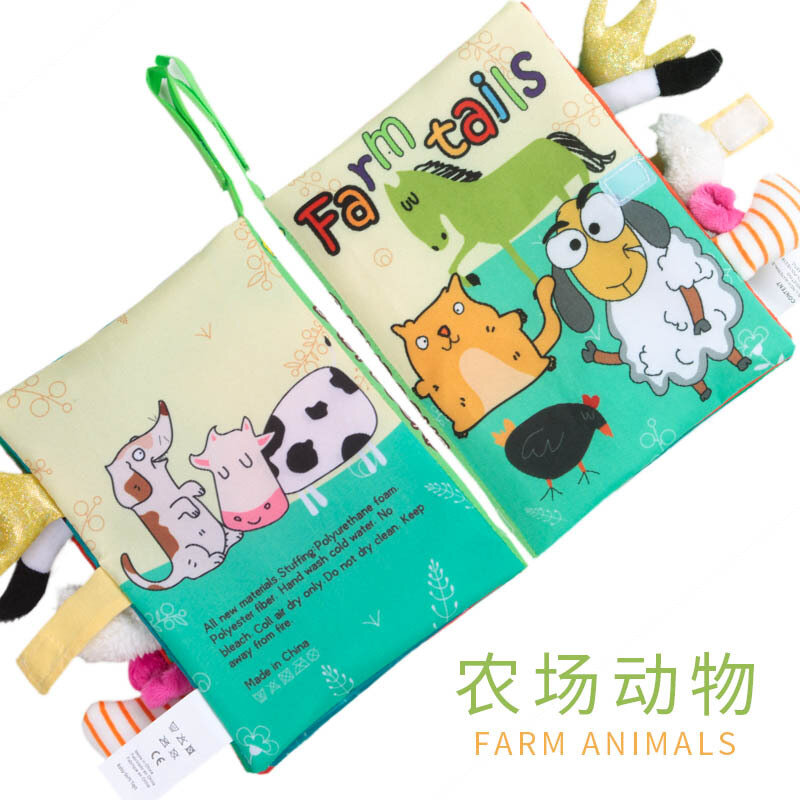 Libri di stoffa morbida libro per bambini bambino1 pz neonato apprendimento precoce AnimalsCognize lettura Puzzle libro giocattoli infantile libro tranquillo per bambini