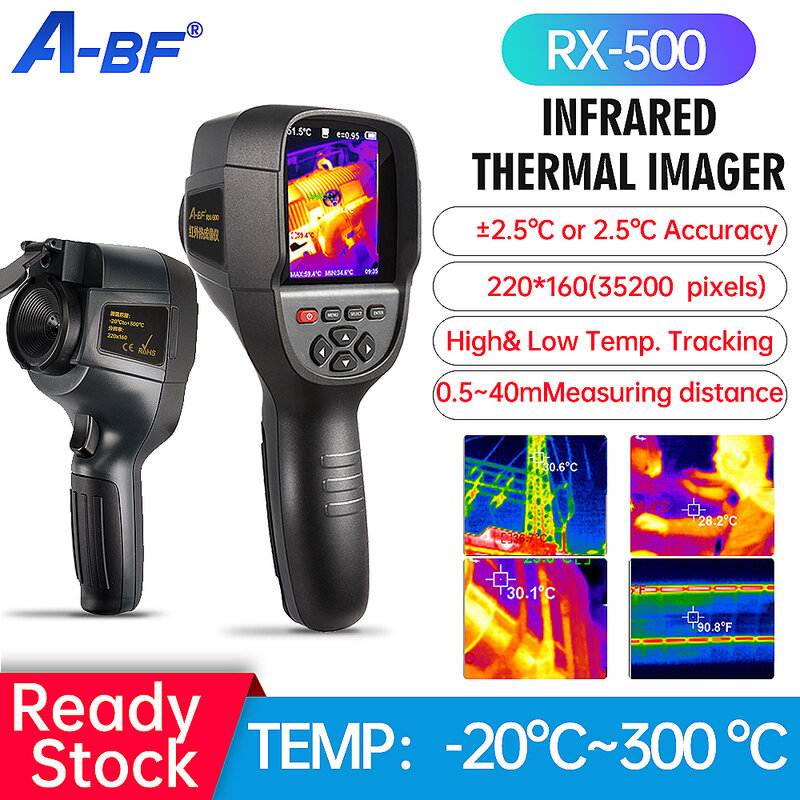 A-BF RX-500 Handheld Thermal Imaging Camera Infrared Thermal Imager Industry Thermometer HD Floor Wall Heating Pipe Test