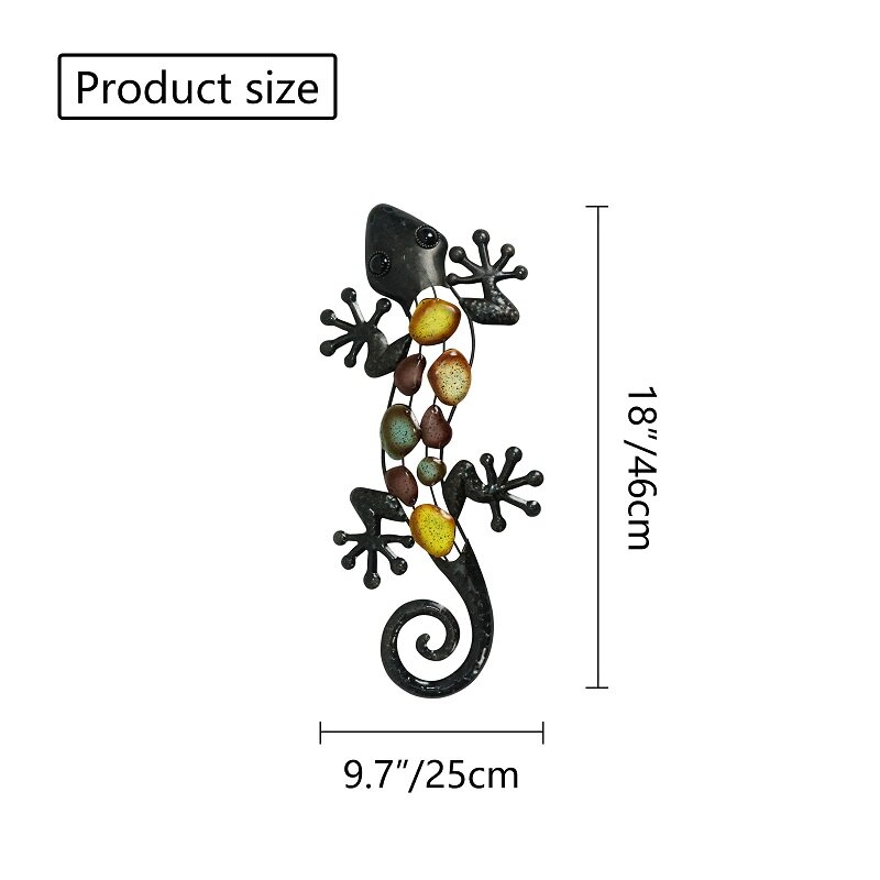 Big Metal Gecko Wall Decoration for Home and Garden Outdoor Statues Sculptures Yard
