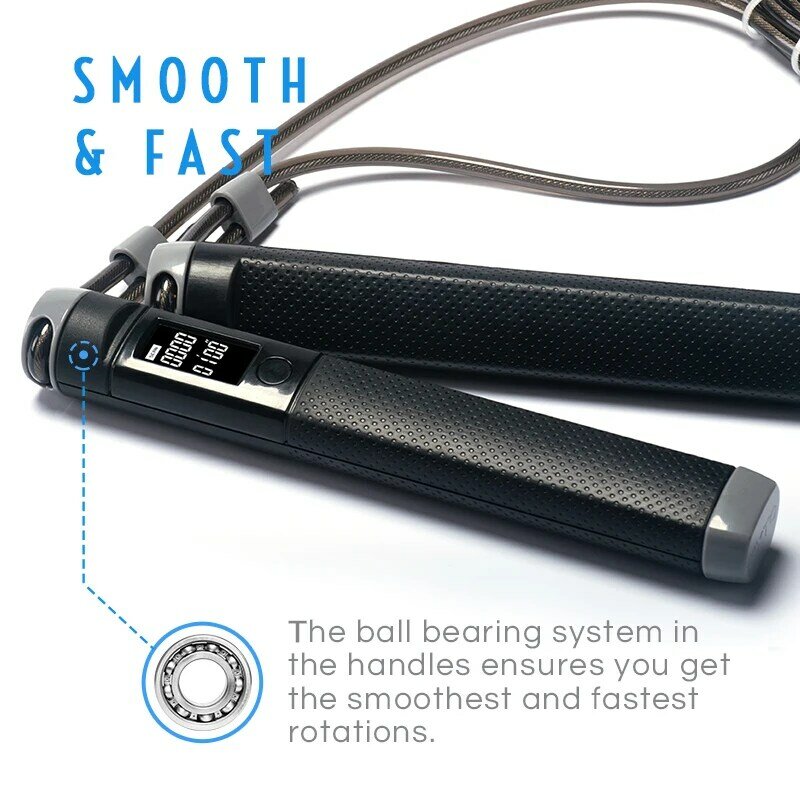 KYTO Jump Rope Digital Counter for Indoor/Outdoor Fitness Training Boxing Adjustable Calorie Skipping Rope Workout