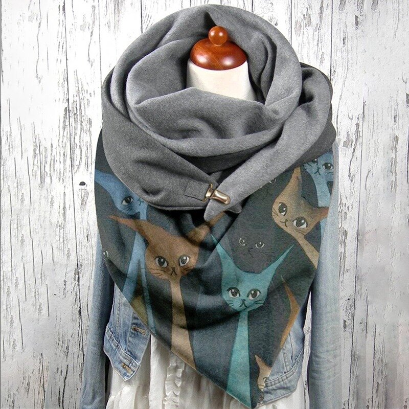 Printing Button Soft Wrap Sjaals Casual Warm Hot Koop Vrouwen Plain Sjaals Dropshipping 2022 Fashion