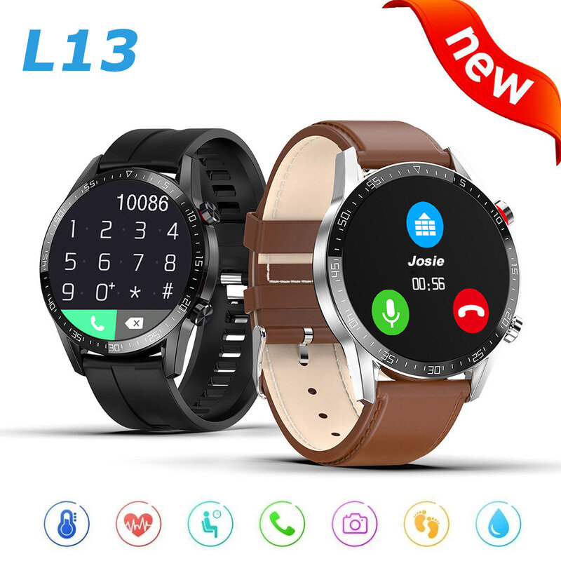 Reloj inteligente L13 para hombre, pulsera con Bluetooth, llamadas, ECG + PPG, control del ritmo cardíaco, PK L16 L19