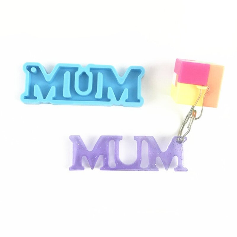 MUM Letters Keychain Epoxy Resin Mold Pendant Casting Silicone Mould DIY Crafts Ornaments Jewelry Home Decorations Tool