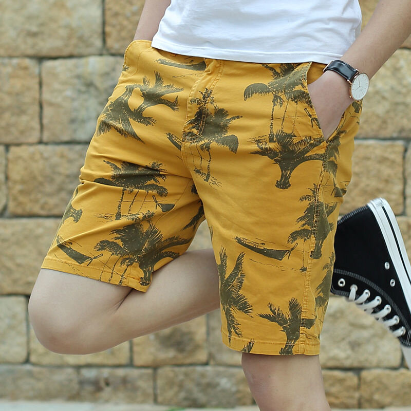 Pantalones cortos con estampado Floral para hombre, Shorts holgados informales de secado rápido para playa, W242 talla grande, moda de verano, novedad de 2021