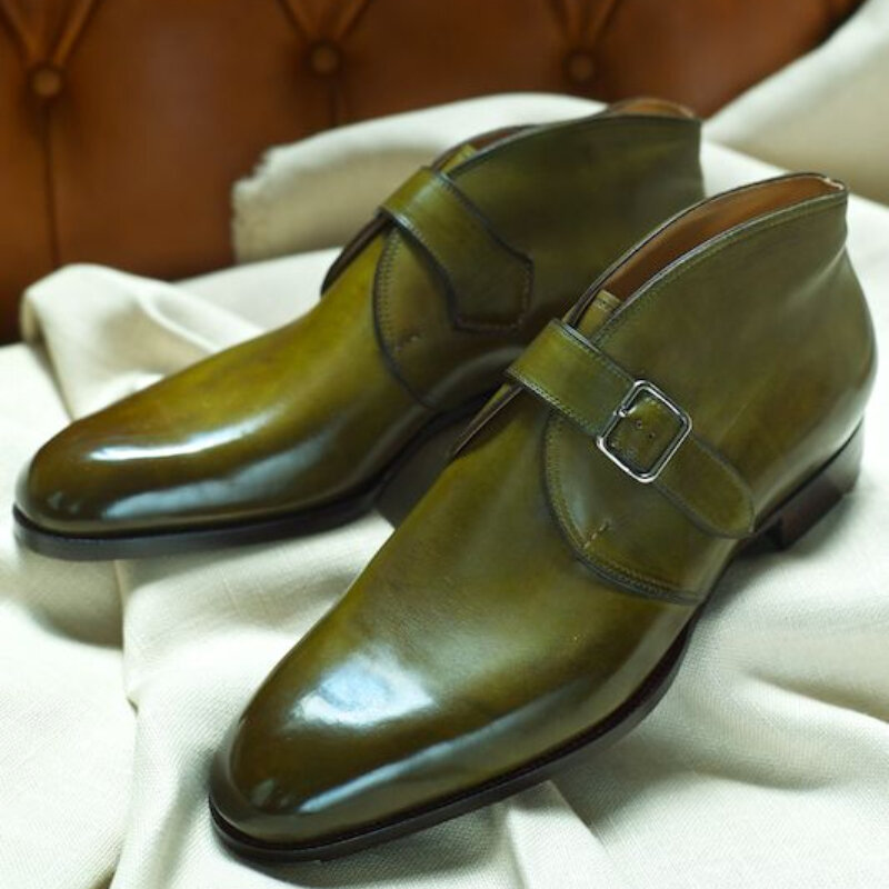 Zapatos de piel sintética para hombre, calzado clásico y cómodo con hebilla, para oficina, KZ383