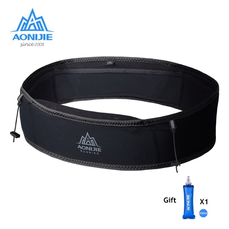 Aonijie-Bolsa para cintura al aire libre para correr, paquetes de cintura ultraligeros portátiles, soporte de teléfono para acampar, con frasco blando de agua