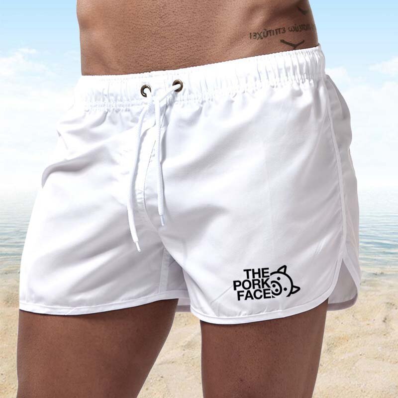 Pantalones cortos de playa con estampado de cara de cerdo, bóxer de Surf con bolsillo, secado rápido, Verano