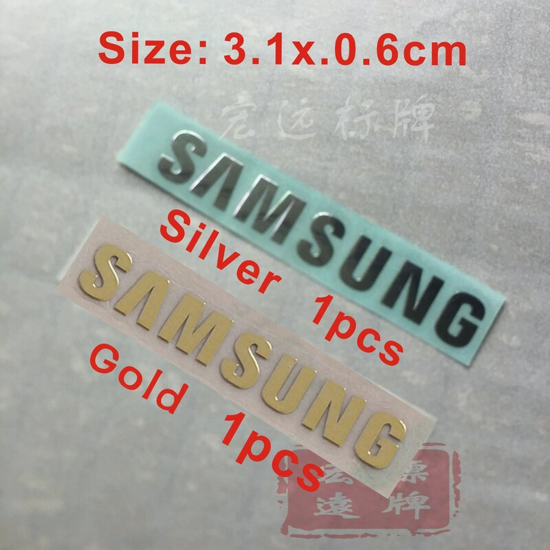 3.1X0.6cm 1pcs lot Gold Samsung logo metal paste Samsung galaxy S3 s4 s5 metal stickers Samsung logo