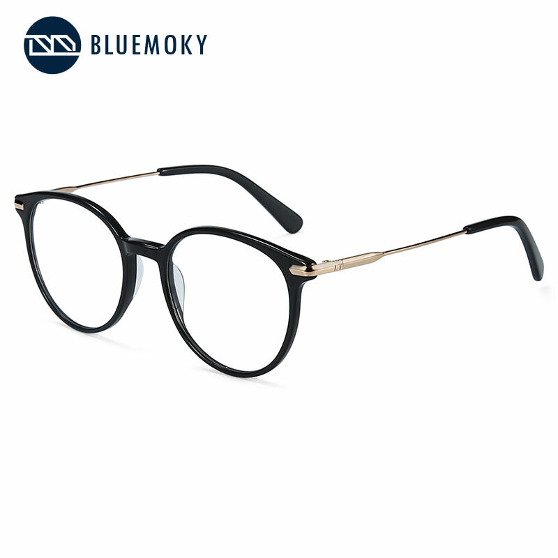 BLUEMOKY Vintage Runde Brillen für Frauen Optische Myopie Brillen Rahmen Retro Anti Blau Licht Brillen Photochrome