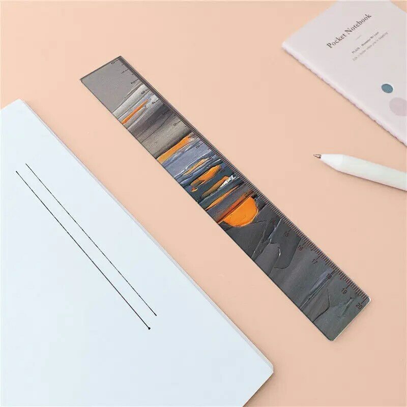 TUTU The seaside sunset painting acrylic ruler graduated students stationery 20 cm ruler of literature and art painting H0609