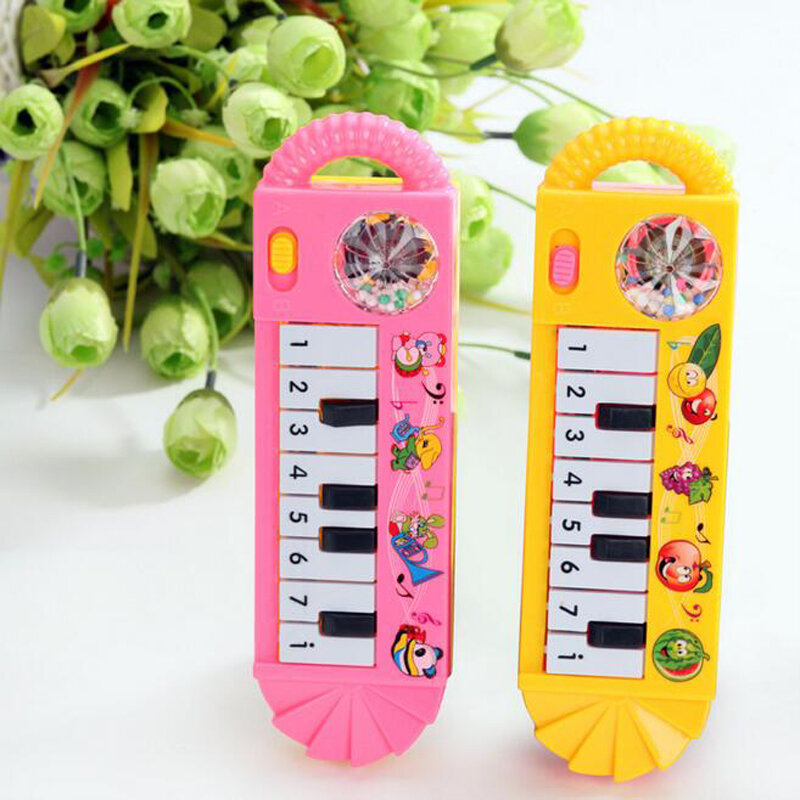 1 Piece Plastic Baby Children Electric Piano Musical Instruments Rattles Hand Bell Infant Newborn Preschool Learning Toys Gifts