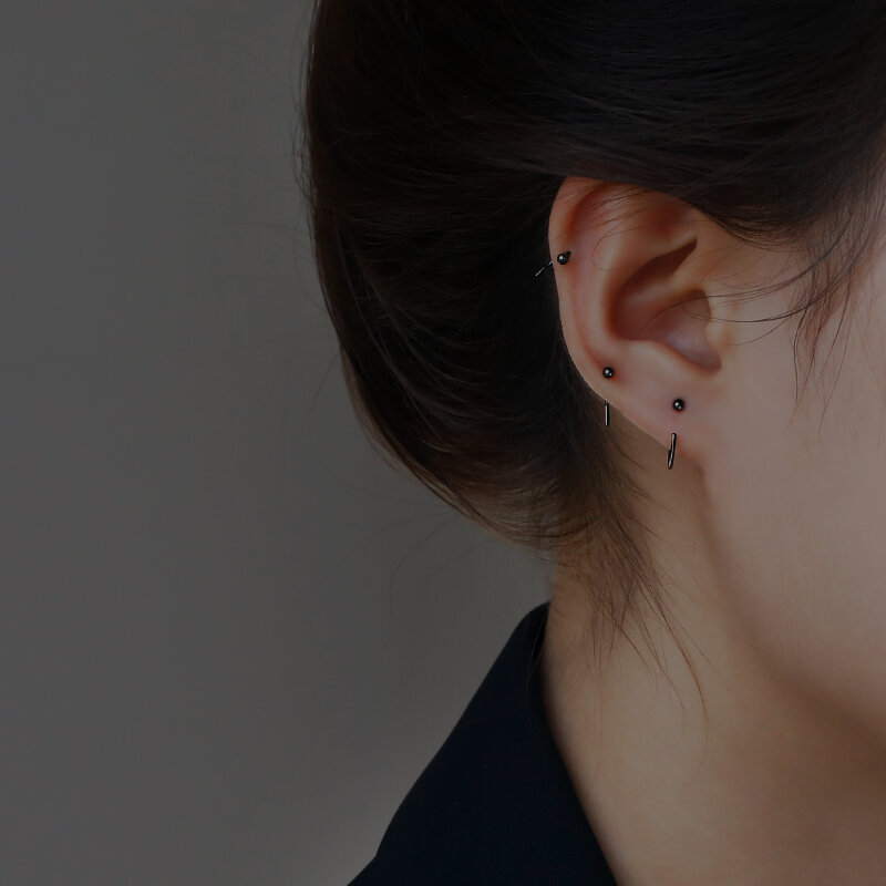 Yin ao orecchini ad anello tondo in argento Sterling 925 nian femminile nuovo stile marea orecchini Design speciale orecchio Non tradizionale Otica