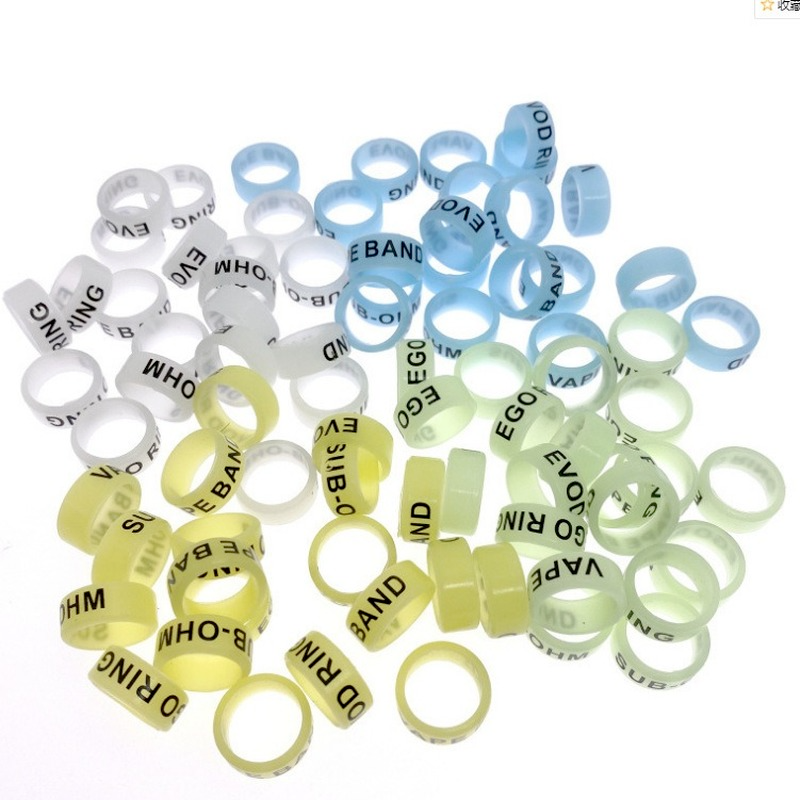 Anillo luminoso de silicona a la moda, anillo luminoso fluorescente de silicona, anillo antideslizante, venta al por mayor