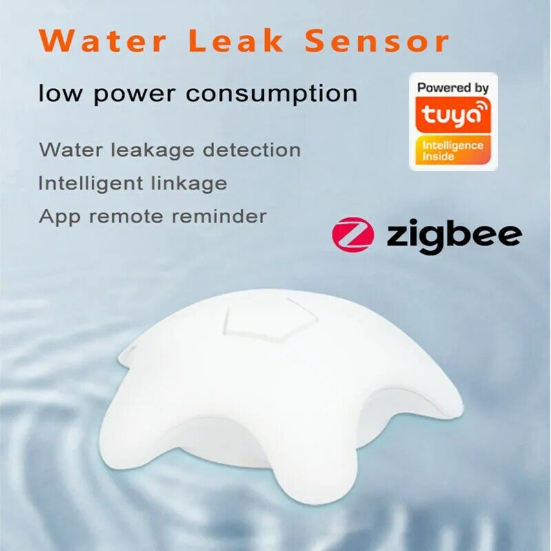 Zigbee 3.0 Leak Alarm Water Flood Detector Smart Home Security Alarm Tuya Smart Life APP Remote Alarm Real-Time Push Sensor