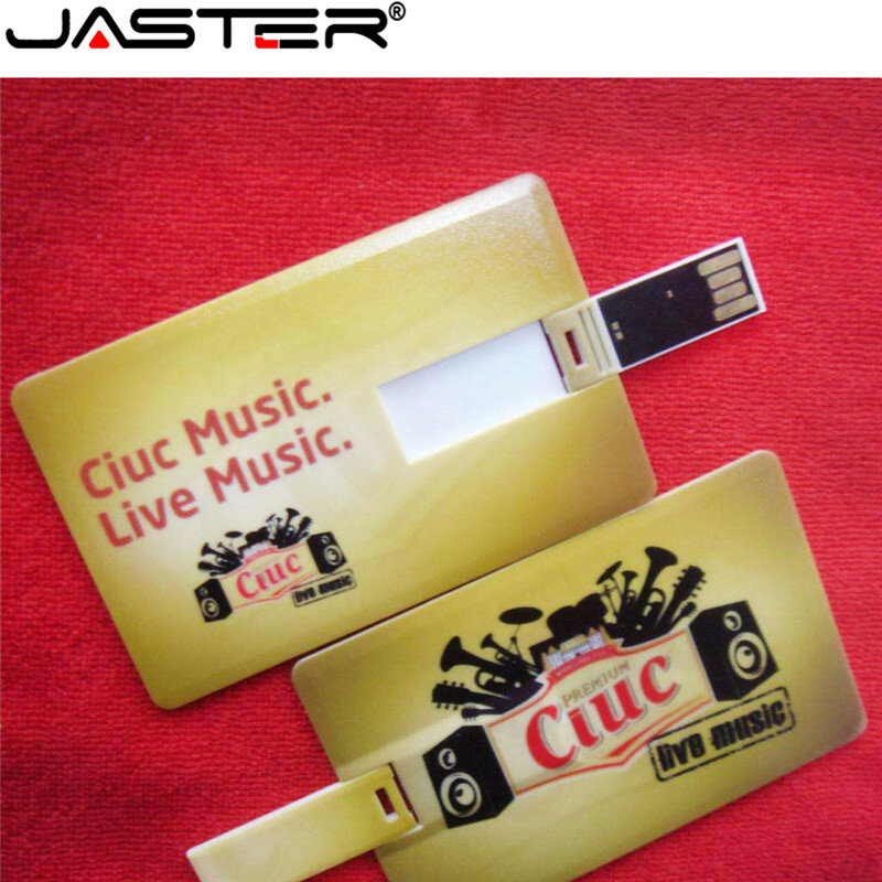 JASTER Custom Company Logo Gift USB 2.0 Flash Credit Card 16GB 32GB USB Flash Drive Pen Drive 4-32GB (over 5pcs free logo)