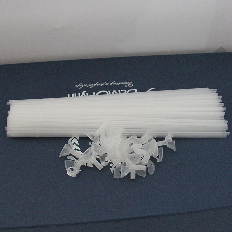 10 Buah/Lot 40Cm Tongkat Balon Lateks Transparan Putih PVC Batang Pemegang Tongkat dengan Cangkir Perlengkapan Balon Perlengkapan Pesta Ulang Tahun Pernikahan