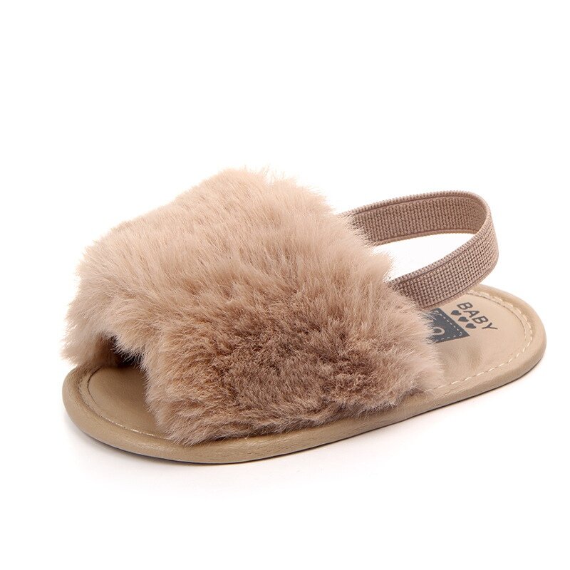 Fashion Faux Fur Baby Shoes Summer Cute Infant Baby boys girls shoes soft sole indoor shoes for 0-18M Baby