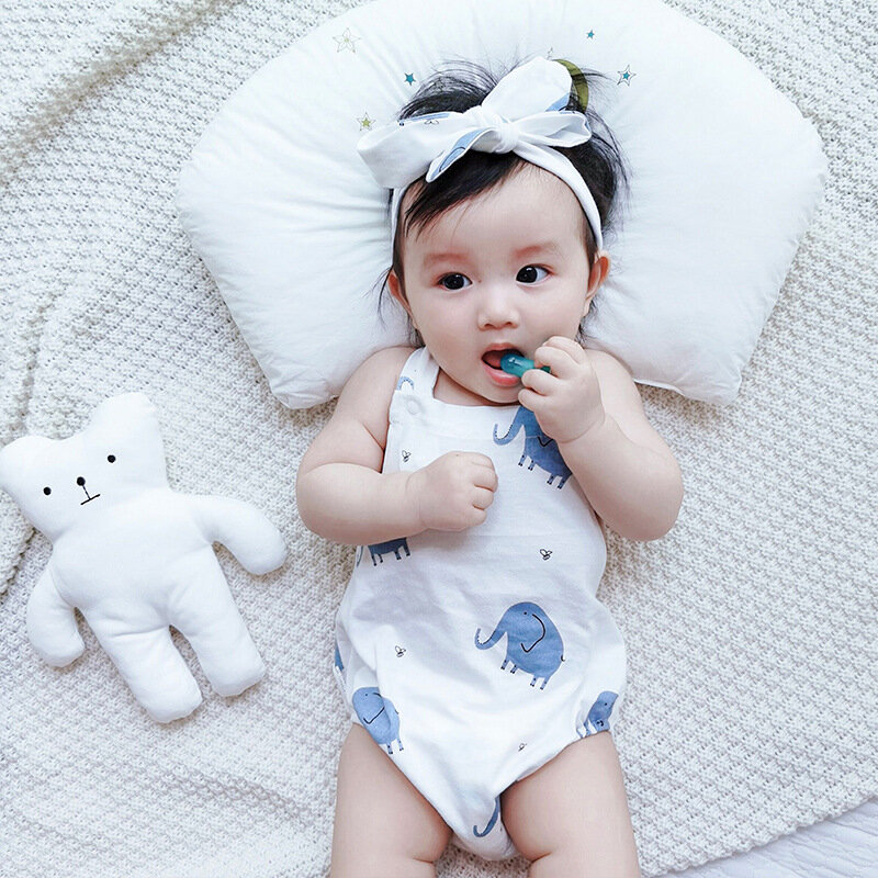 Yg marca verão bebê triângulo roupas 0-2 anos de idade do bebê puro algodão botão abdominal pendurado pescoço saco peido roupas