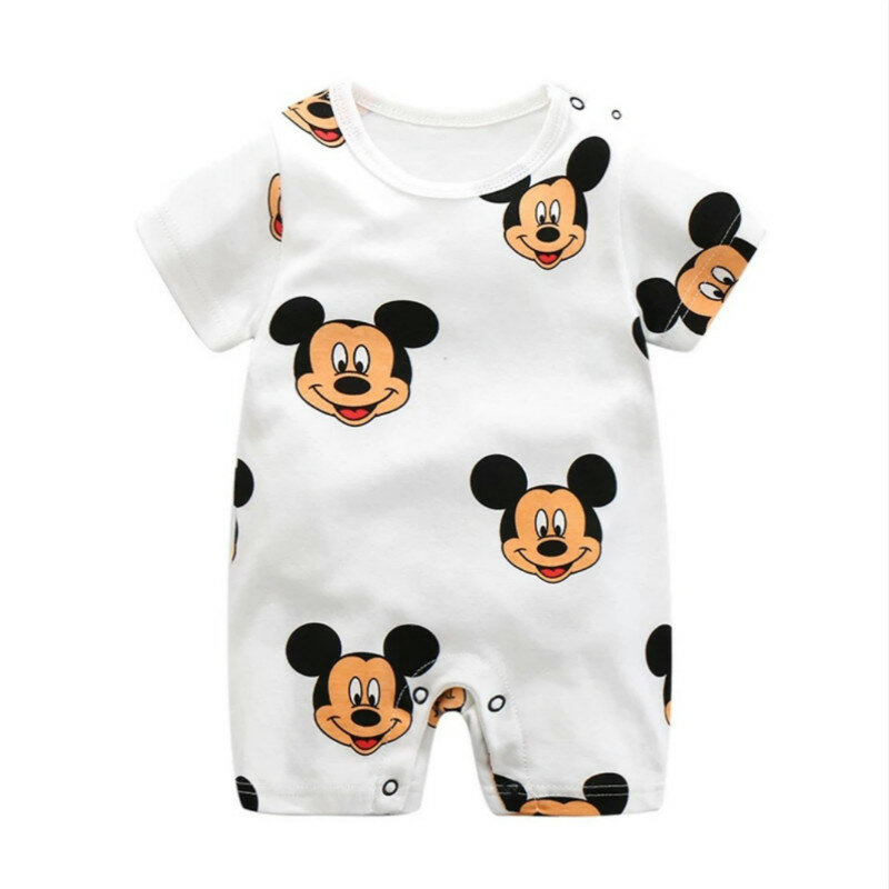 Mickey śpioszki dla niemowląt Cartoon Baby Boy ubrania dla dzieci kombinezon chłopcy letnie Onesie niemowlę dziewczynek ubrania Disney noworodka Bebes