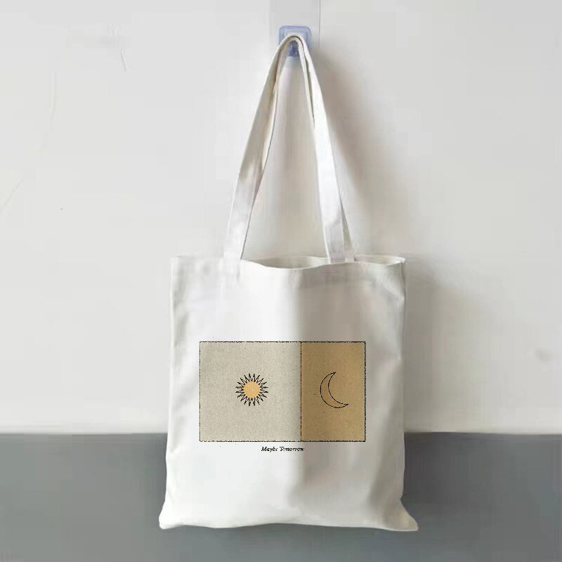 Холщовая Хлопковая сумка-шоппер для женщин, Классическая винтажная дамская сумочка на плечо в стиле Харадзюку 90-х, Y2K, цвет черный