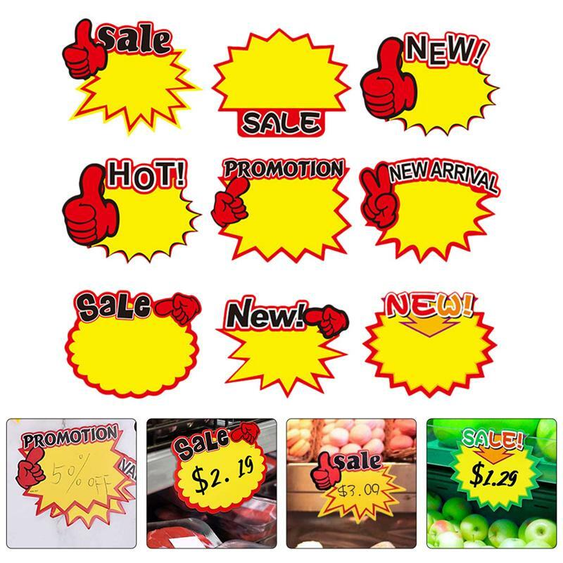 100 pçs publicidade adesivos venda tags promocional starburst sinais de preço