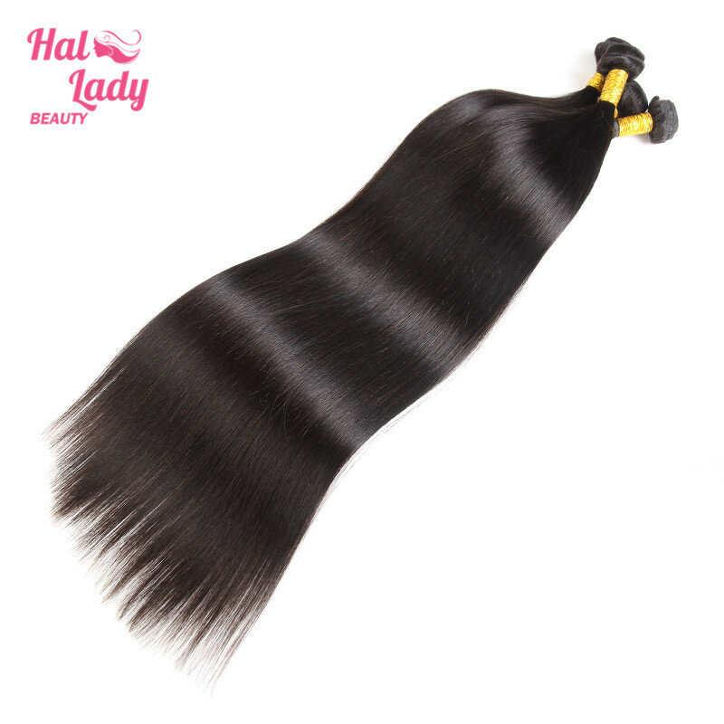 Halo lady beauty-ブラジルのバージンストレートヘアエクステンション,人間の髪の毛,織り,30 32 34 36 38 40 50インチ,1バンドル1b