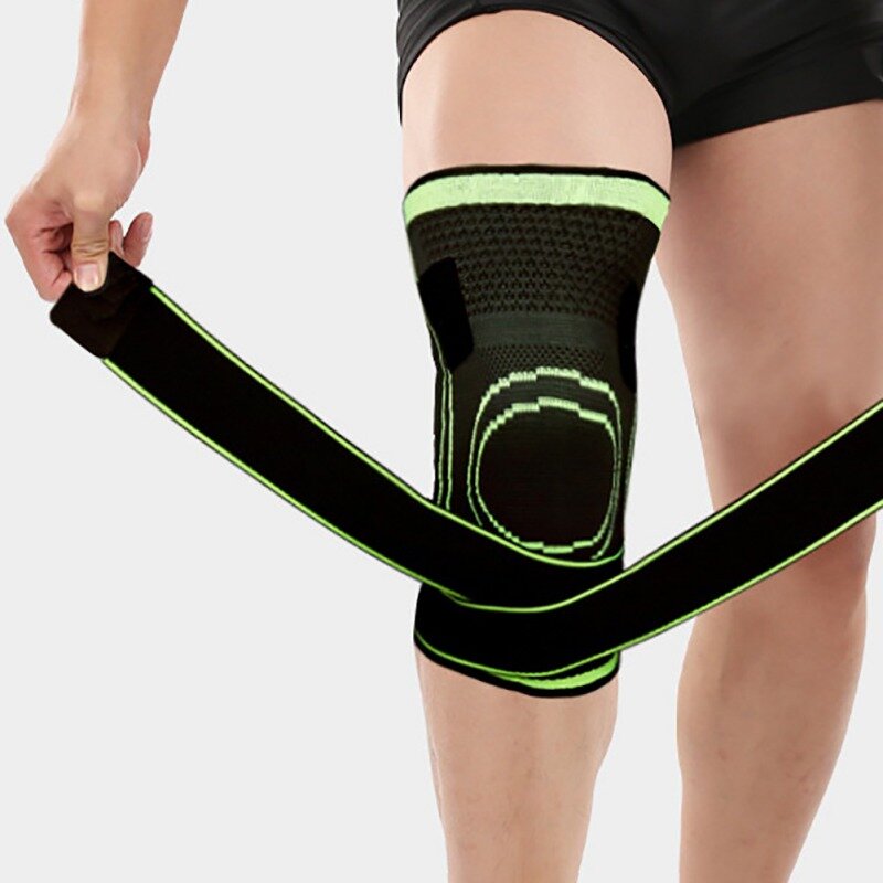 Joelheira elástica para esportes, de nylon, pressurizada, suporte para joelho, fitness, antiderrapante, protetor para braço do joelho