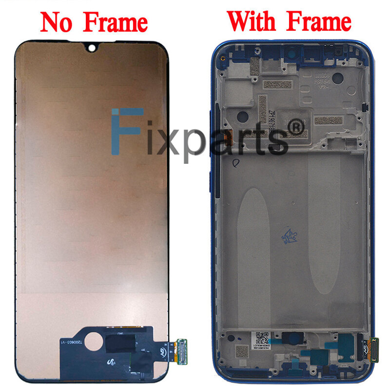 Layar TFT/Asli untuk Xiaomi A3 Mi A3 MiA3 Tampilan LCD Layar Sentuh Perakitan Digitizer dengan Bingkai untuk Xiaomi CC9E CC9e Lcd