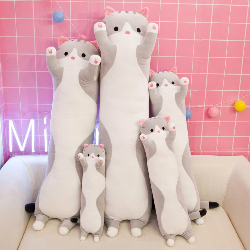 Oso de peluche Kawaii para niños, muñeco de peluche de Anime, bonito gato, almohada, decoración para habitación